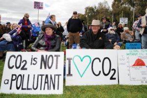 An anti-climate action rally in Australia.