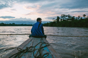 A Wampis fisherman on the Santiago River in northern Peru.