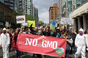 An anti-GMO march in Vancouver, Canada. 