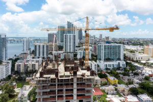Construction of a new high-rise condominium in Miami in 2014.