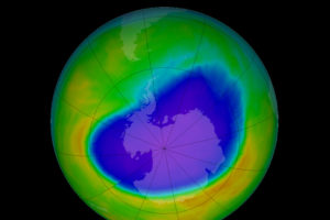 The Antarctic ozone hole in October 2016.