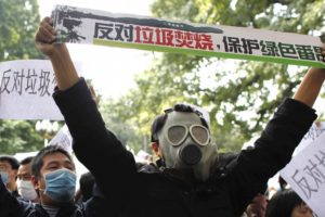 Activists protest waste-to-energy incinerators in the southern Chinese city of Guangzhou.