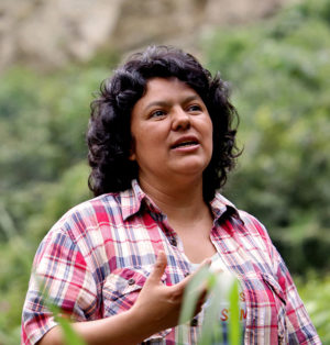Berta Cáceres at the Gualcarque River in 2015.