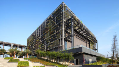 An energy-efficient building in the Shenzhen International Low Carbon City.