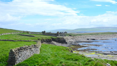Ruins on Scotland's Rousay Island coast, which is eroding because of sea level rise and intensifying storms.