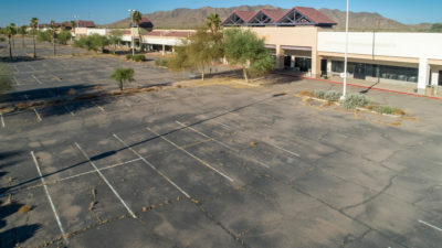 An abandoned strip mall in Casa Grande, Arizona.