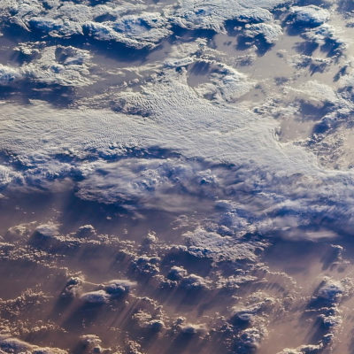 Clouds over the southern Indian Ocean, captured by NASA's Terra spacecraft.