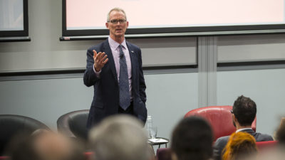 Former Congressman Bob Inglis at a recent talk on why conservatives should support climate action.
