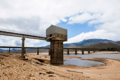 The Theewaterskloof dam, Cape Town's main water supply with a capacity of nearly 17 billion cubic feet, photographed on January 23, 2018. In late February, its reservoir's level fell to 11 percent. 