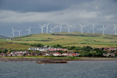 The Ardrossan Wind Farm in North Ayrshire, Scotland.