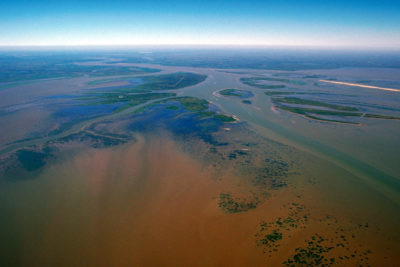 The delta of the Atchafalaya River on the Gulf of Mexico.