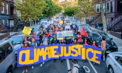 Demonstrators march in Sunset Park, Brooklyn last September in support of community-led climate justice initiatives.