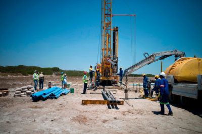 With its rain-fed dams running low, Cape Town has begun drilling boreholes to access the region's groundwater reserves, such as in the Mitchells Plain township, 15 miles from the city center.