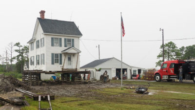 Mike Draper raised his house in southern Dorchester County seven feet to protect it from rising waters. 
  