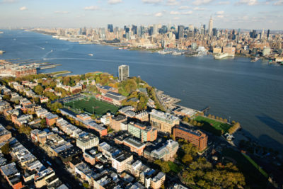 Municipalities like Hoboken, New Jersey, and New York City, both pictured here, could face higher interest rates on bonds if they fail to prepare for climate impacts.
