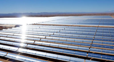 The first phase of Morocco's huge new solar farm, Noor 1, was completed in the Sahara in 2016. 