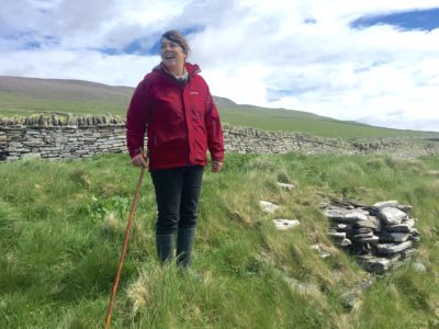 Archeologist Julie Gibson on Rousay Island, which has archeological finds dating back more than 5,500 years.