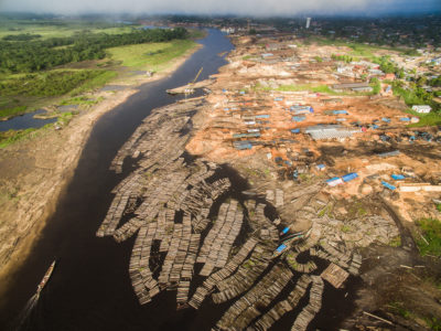 Sawmills along the Manantay River in Pucallpa, Peru, a major transport hub for timber illegally harvested from the Amazon.