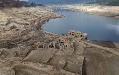 The long-submerged village of Aceredo was revealed by a drought that sapped the Lindoso reservoir in Spain in February 2022.