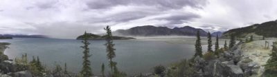 Less input from the Slims River has lowered the water level of Kluane Lake, the largest lake in the Yukon, exposing sediments and creating dust storms.