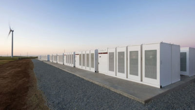 The Hornsdale Power Reserve, a 100-megawatt battery storage facility in South Australia.
