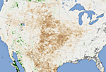 Summer Drought Vegetation Map NASA