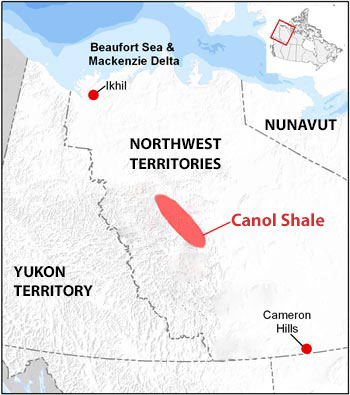 Location of Canol Shale