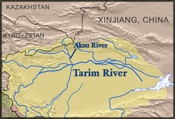 Map of Tarim River Basin China