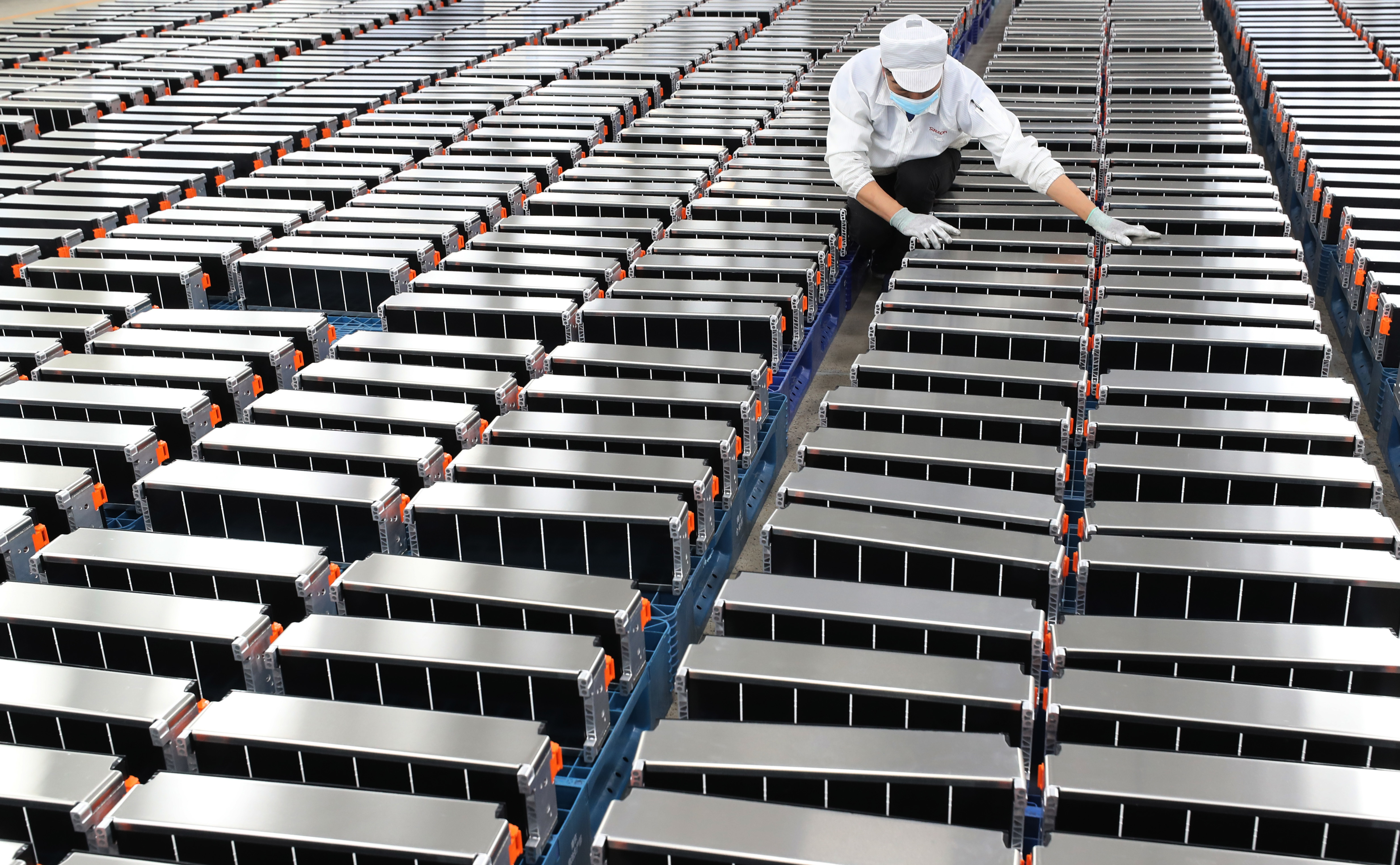 An EV battery factory in Nanjing.