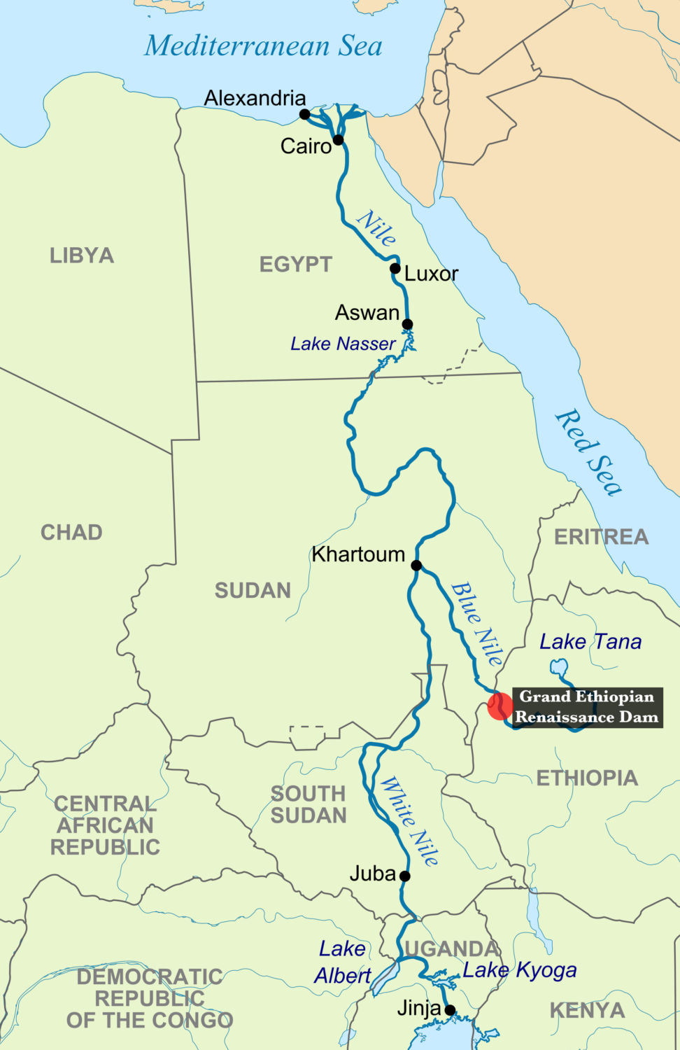nile river delta africa map