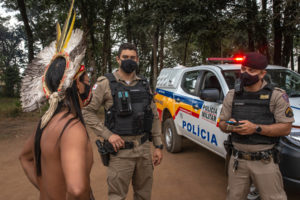 An Indigenous Pataxó Hã-Hã-Hãe man seeks protection from military police after villagers were threatened by people who seized their land.