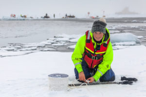 Helen Czerski on a 2018 ocean research expedition to the North Pole.