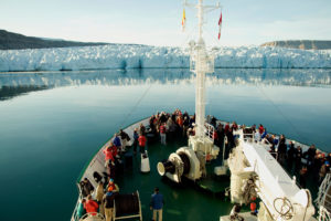 Passengers aboard the Akademik Ioffe, a Russian research-cruise ship, in the Canadian Arctic in August, 2014.