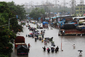 Monsoon flooding in Mumbai this month.
