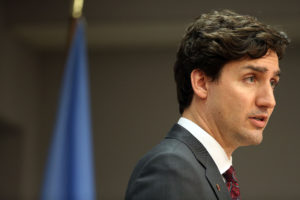 Canadian Prime Minister Justin Trudeau at a news conference on the Paris Agreement in April 2016.