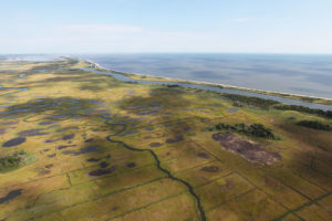 An aerial view of Prime Hook National Wildlife Refuge in Delaware in 2014.