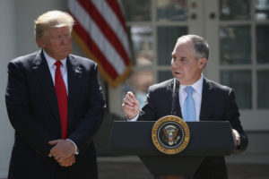 EPA Administrator Scott Pruitt and President Trump at the White House last June. 