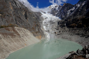 Sabai Tsho Lake, formed by the melting of Sabai Glacier in Nepal.