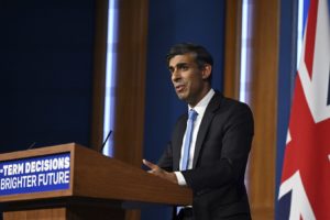 Prime Minister Rishi Sunak announcing last month that the U.K. will delay the phaseout of gasoline and diesel cars.