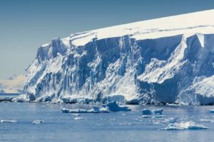 The edge of the Thwaites glacier in Antarctica.