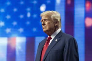 Donald Trump at a campaign rally in Glendale, Arizona, in August.

