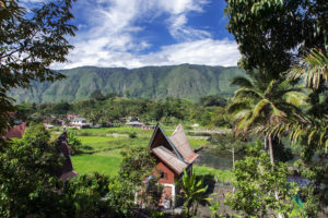 A village in the Barisan Mountains of North Sumatra, Indonesia.