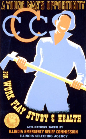 A 1935 poster promoting the CCC in Illinois.