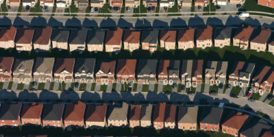 ​An aerial view of housing developments near Markham, Ontario.