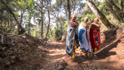 Samburu women in Kenya's Kirisia forest.