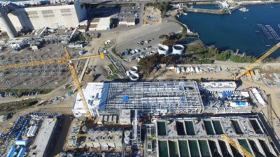 The Claude "Bud" Lewis Carlsbad Desalination Plant on the California coast provides 50 million gallons of fresh water a day to San Diego. 