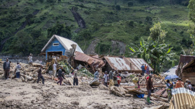 Homes destroyed by floods along Lake Kivu in the Democratic Republic of the Congo, May 6, 2023.