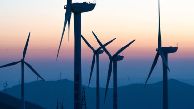 A wind farm in Hebei Province, China, where some older clean energy projects are now being used for carbon credits.