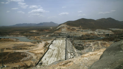 The Grand Ethiopian Renaissance Dam under construction in 2015. The 6,000-megawatt dam, now nearing completion, will be Africa's largest.