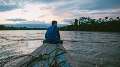 A Wampis fisherman on the Santiago River in northern Peru.